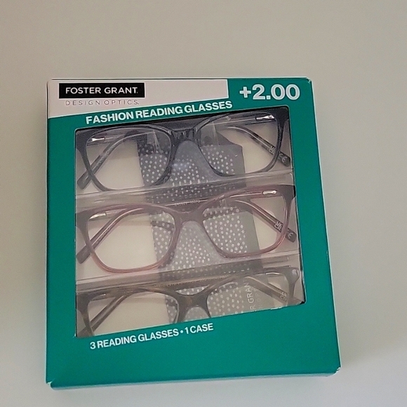 FASHION READING GLASSES-FOSTER GRANT DESIGN OPTICS +2.00, 3 in a set - Picture 1 of 3